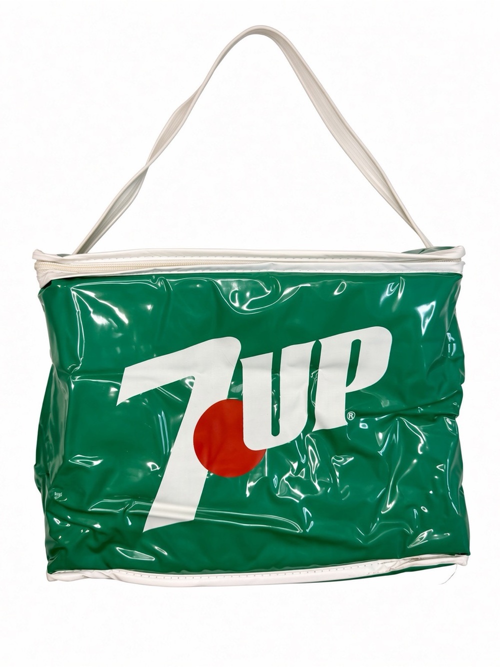 Vintage 7UP Green Vinyl Cooler Tote Bag Promo